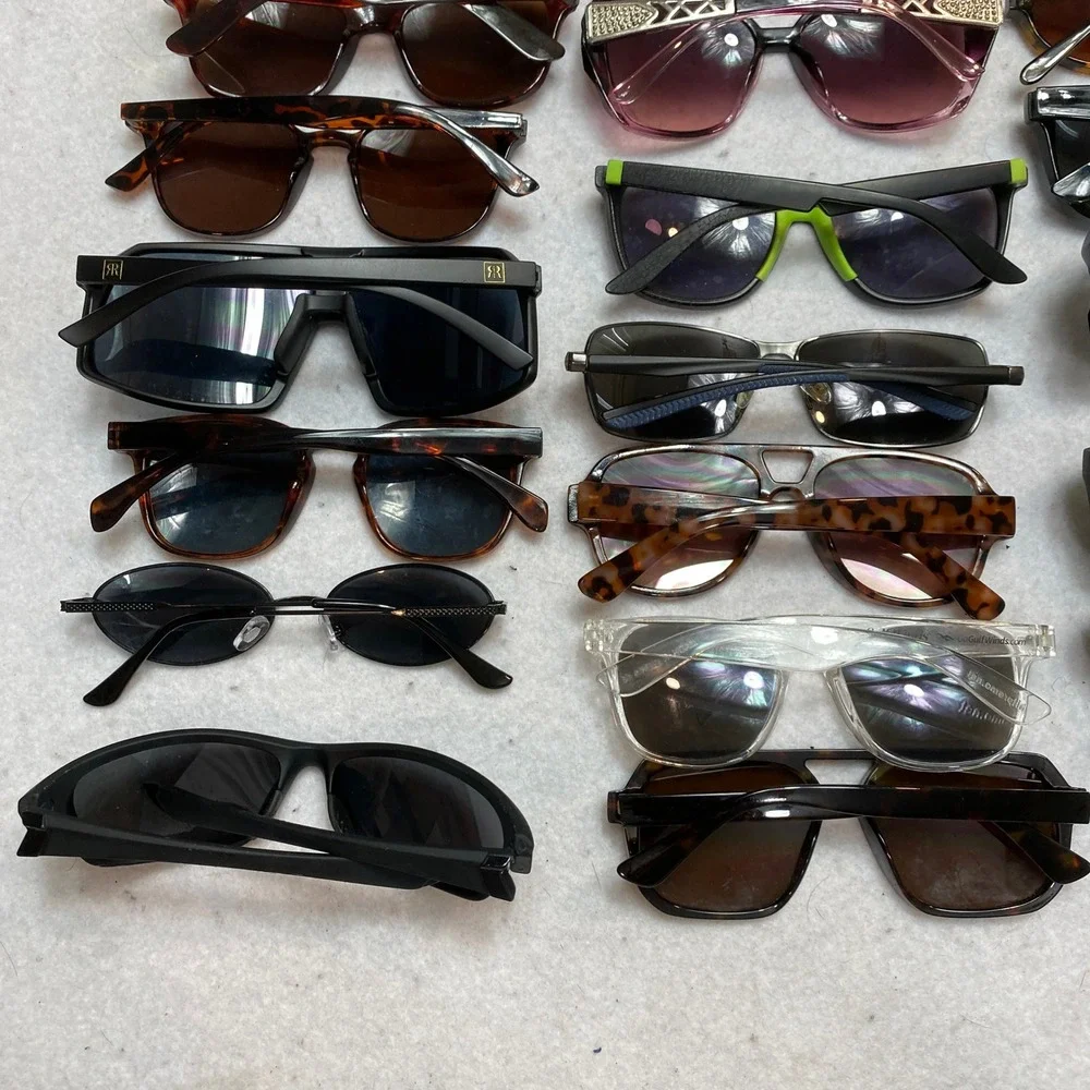 Lot Of 20 Sunglasses Bulk Mixed OS Multicolor Sporty Retro Aviator